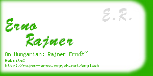 erno rajner business card